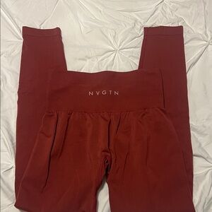 NVGTN Burgundy High-Waisted Leggings